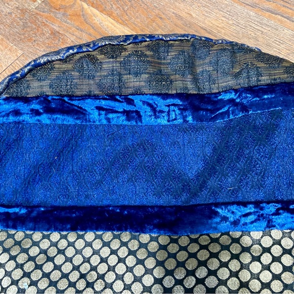 Floor Poof EYES OF INDIA Blue Gold Round BoHo Floor Throw Pillow Round 28 inches - Picture 8 of 16